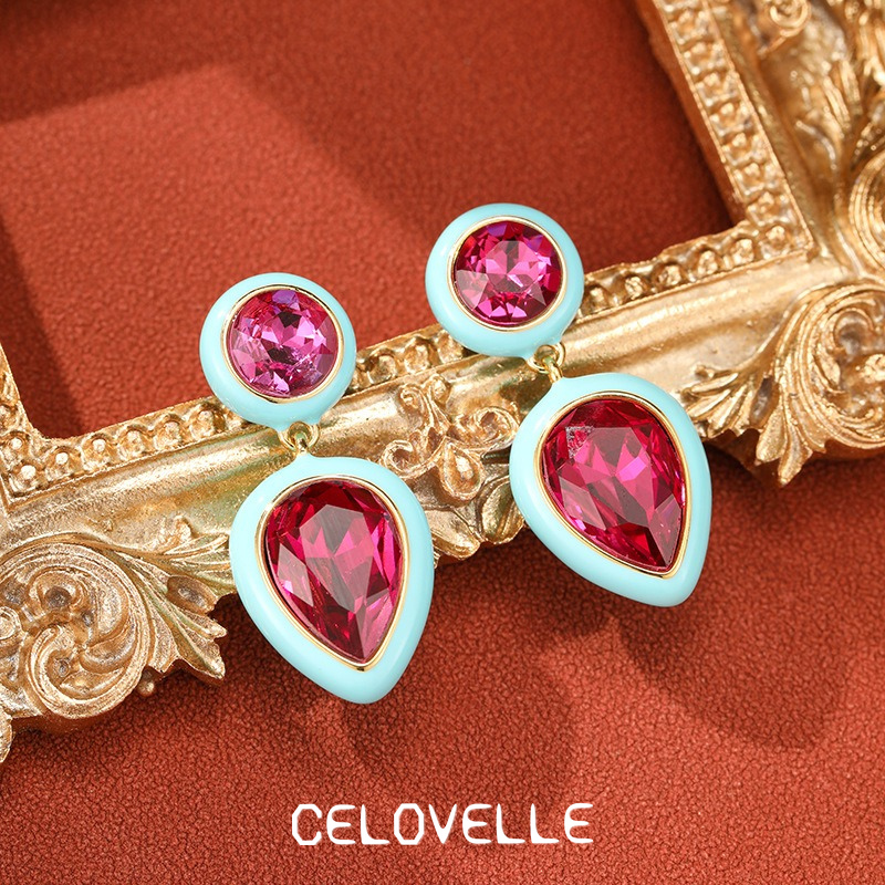 Aurelia Bloom Enamel Blue Drop Earrings product image 5