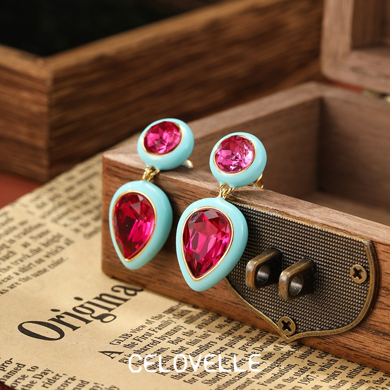Aurelia Bloom Enamel Blue Drop Earrings product image 7