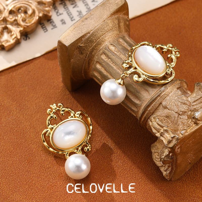 Lucienne Halo Pearl Drop Earrings product image 4