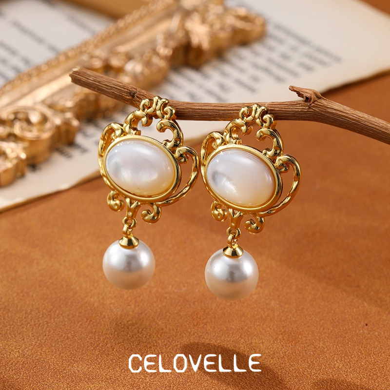 Lucienne Halo Pearl Drop Earrings product image 5