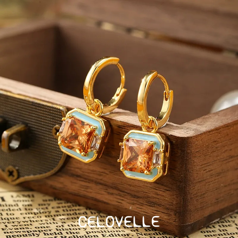 Isolde Nocturne Geometric Enamel Drop Earrings product image 1