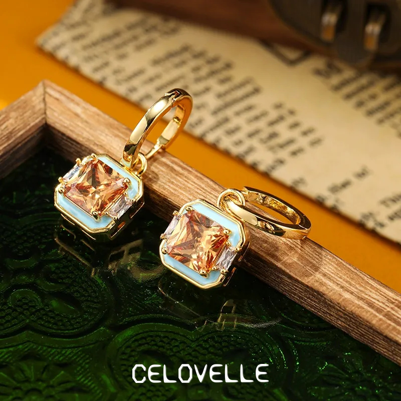 Isolde Nocturne Geometric Enamel Drop Earrings product image 2