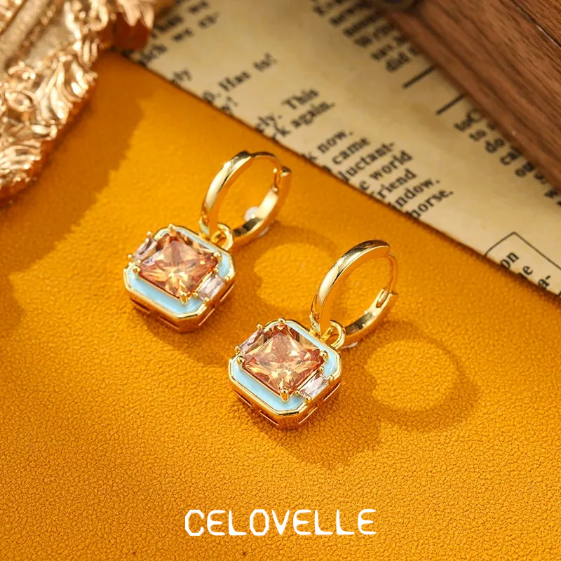 Isolde Nocturne Geometric Enamel Drop Earrings product image 3