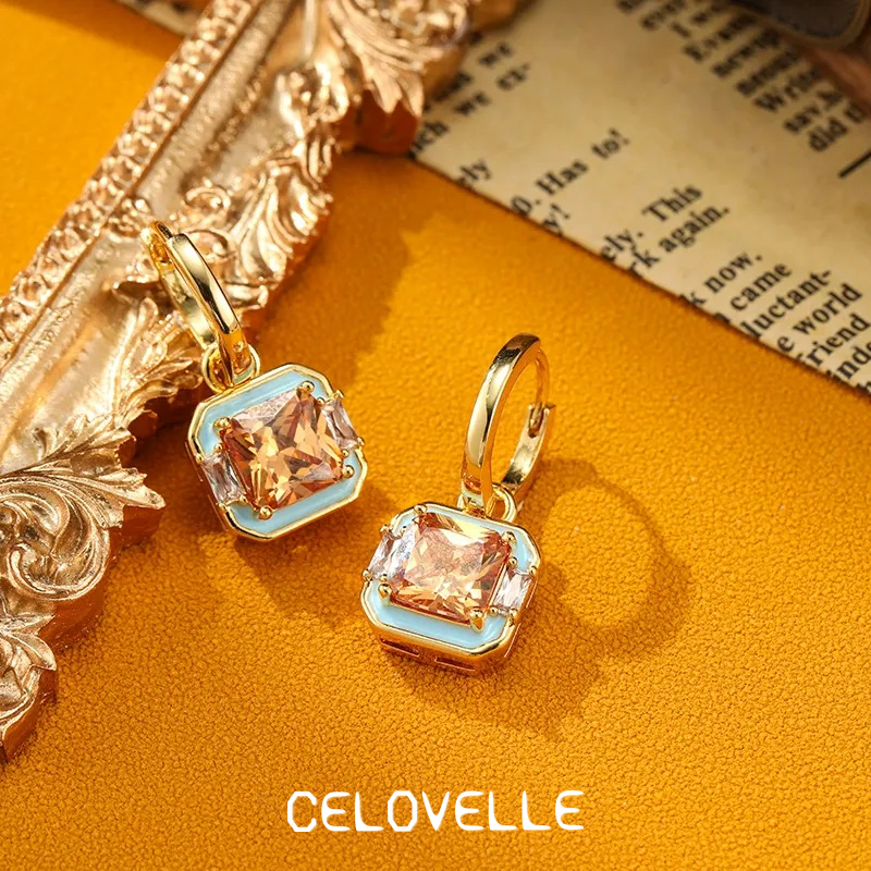 Isolde Nocturne Geometric Enamel Drop Earrings product image 4
