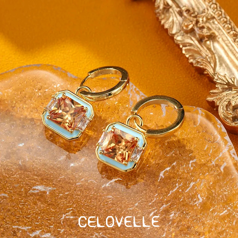 Isolde Nocturne Geometric Enamel Drop Earrings product image 5