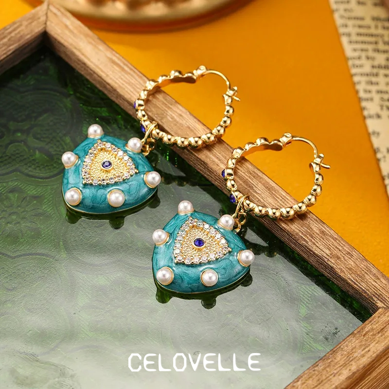 Seraphine Nocturne Pearl Heart Drop Earrings product image 1