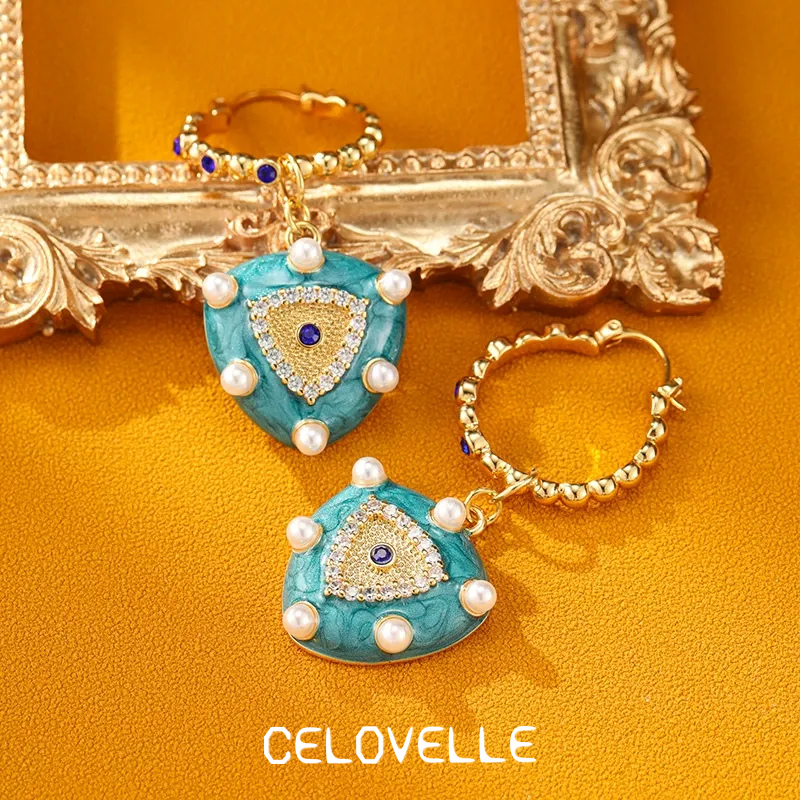 Seraphine Nocturne Pearl Heart Drop Earrings product image 2