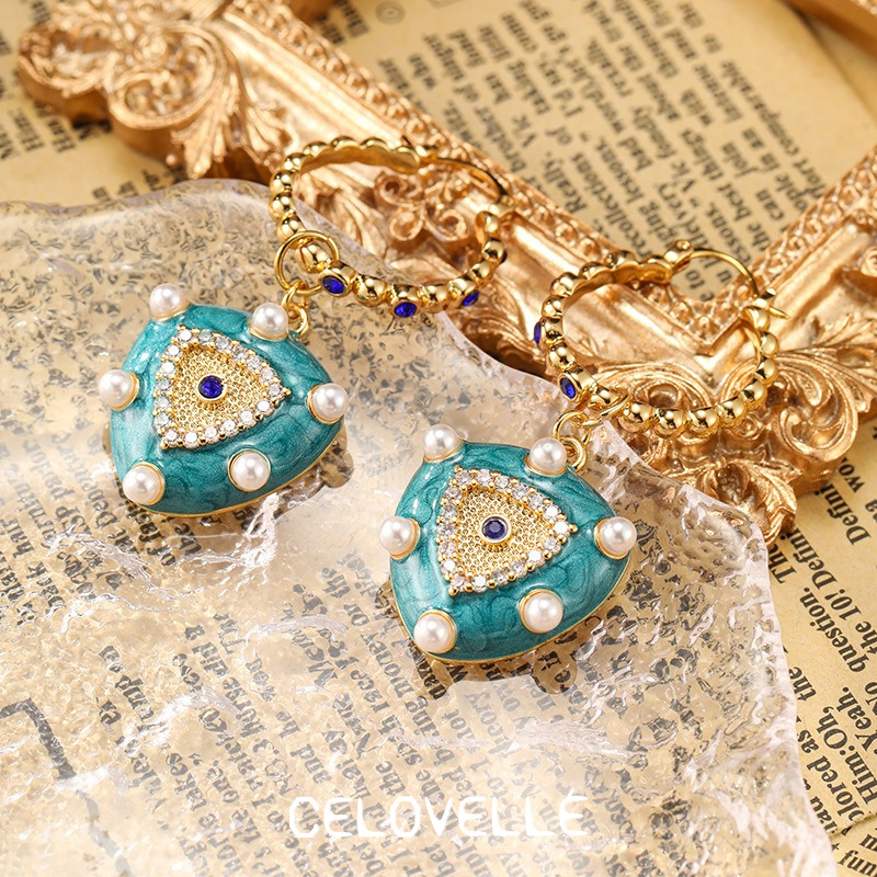 Seraphine Nocturne Pearl Heart Drop Earrings product image 3
