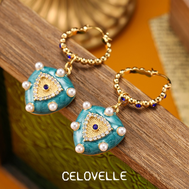 Seraphine Nocturne Pearl Heart Drop Earrings product image 4