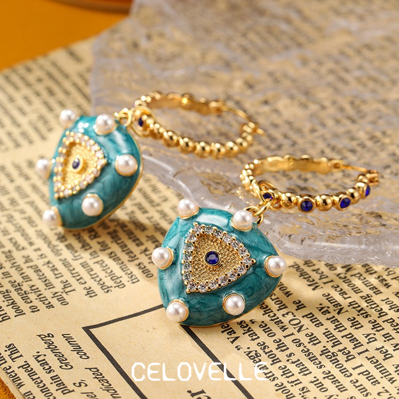 Seraphine Nocturne Pearl Heart Drop Earrings product image 5