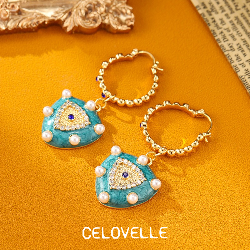 Seraphine Nocturne Pearl Heart Drop Earrings product image 6