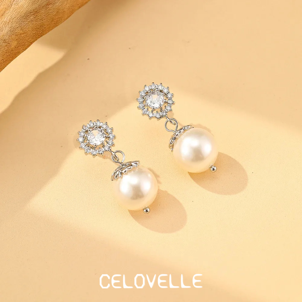 Thalia Lustre Pearl Crystal Stud Earrings product image 1