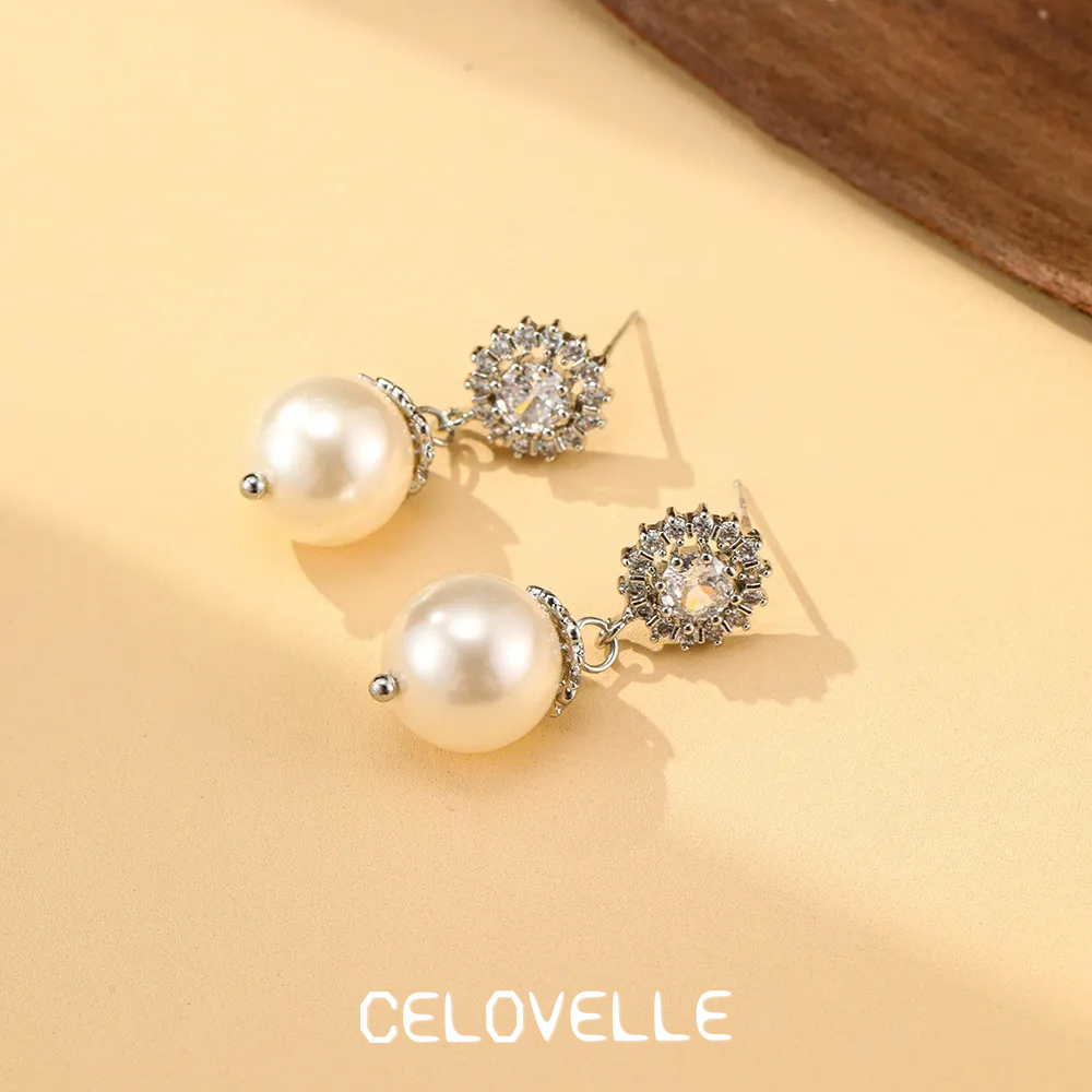Thalia Lustre Pearl Crystal Stud Earrings product image 2