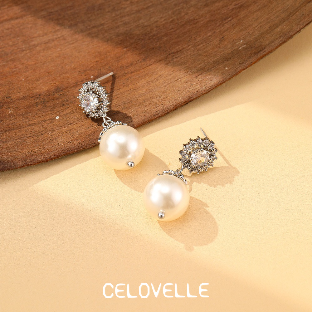 Thalia Lustre Pearl Crystal Stud Earrings product image 3