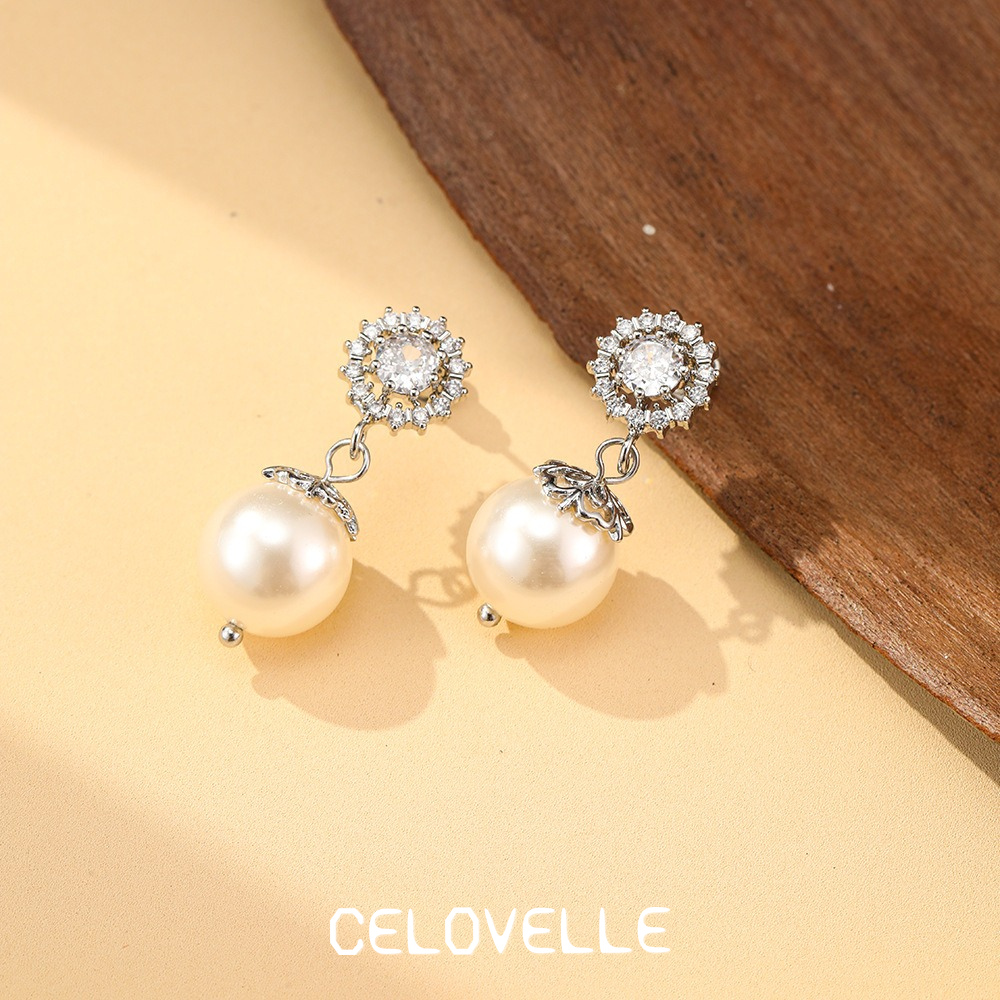 Thalia Lustre Pearl Crystal Stud Earrings product image 5