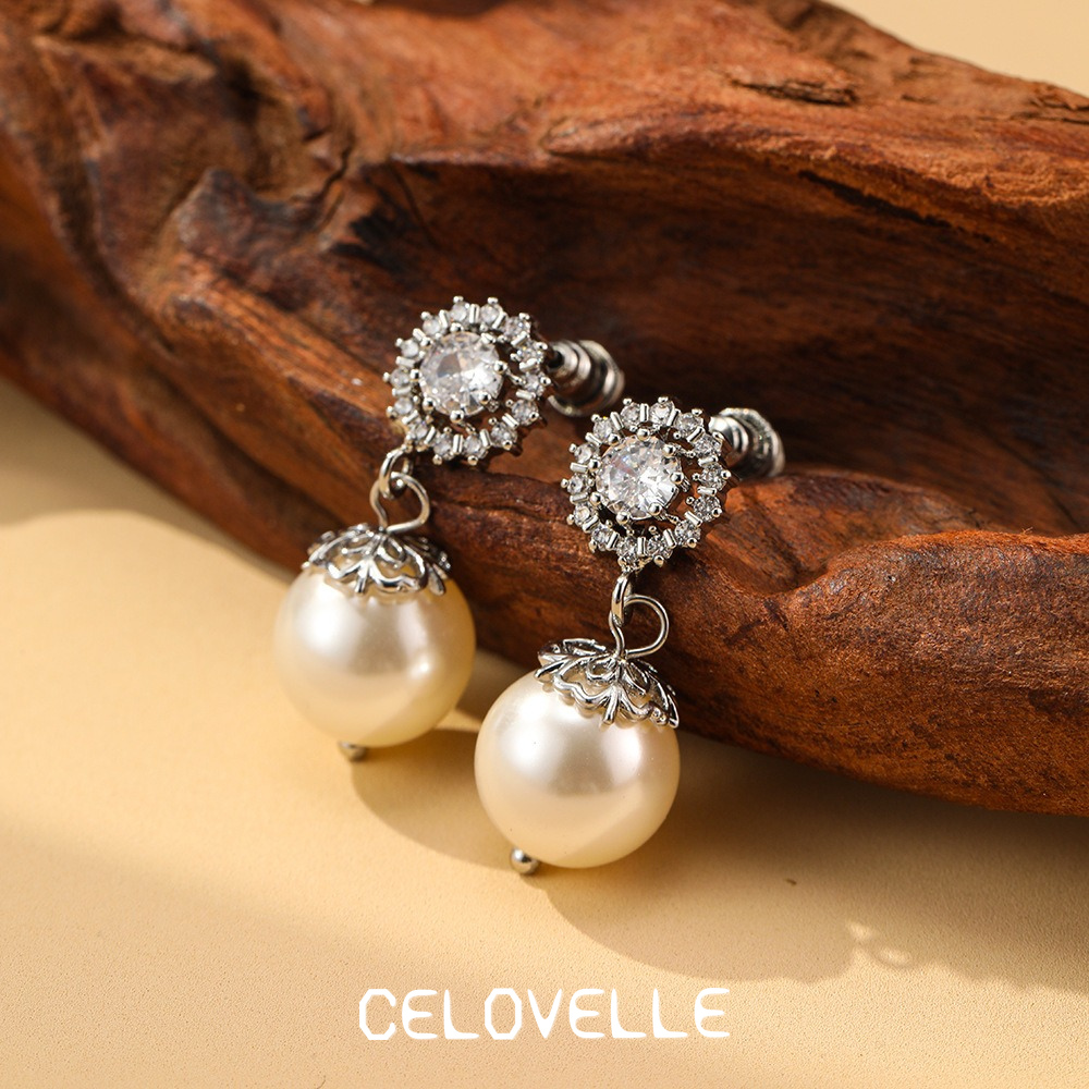 Thalia Lustre Pearl Crystal Stud Earrings product image 6