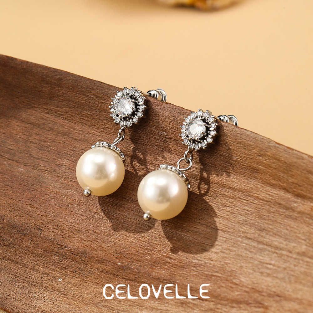 Thalia Lustre Pearl Crystal Stud Earrings product image 7