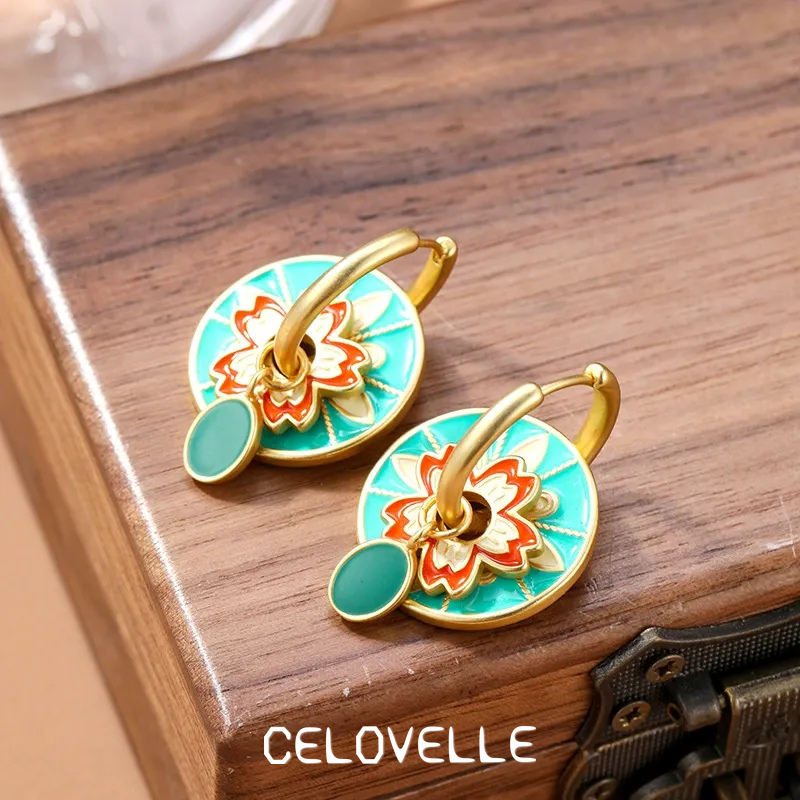 Solene Halo Floral Multicolor Drop Earrings product image 1