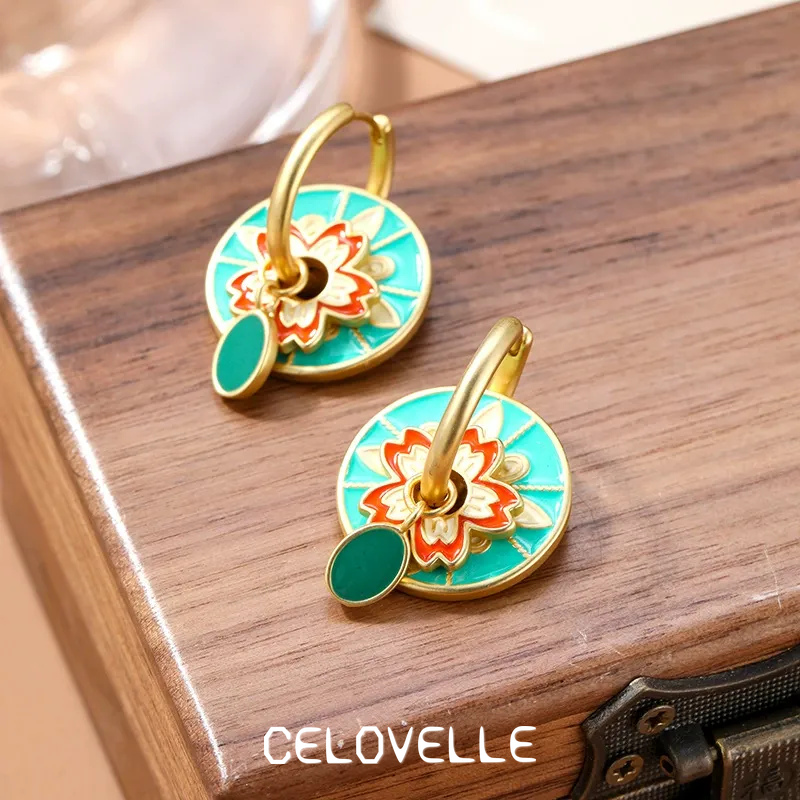 Solene Halo Floral Multicolor Drop Earrings product image 2