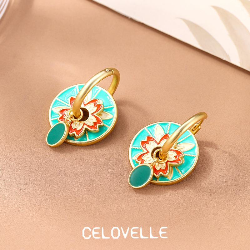 Solene Halo Floral Multicolor Drop Earrings product image 6