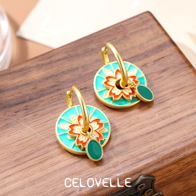 Solene Halo Floral Multicolor Drop Earrings product image 7
