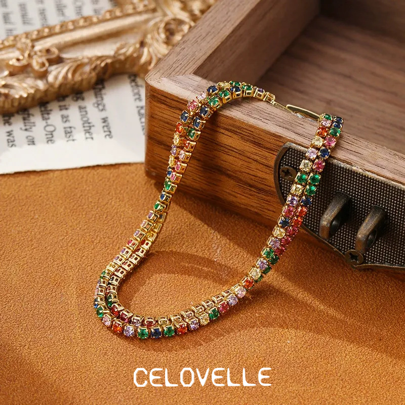 Solene Reverie Crystal Multicolor Chain Bracelet product image 1