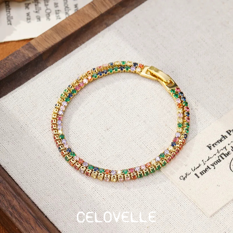 Solene Reverie Crystal Multicolor Chain Bracelet product image 2