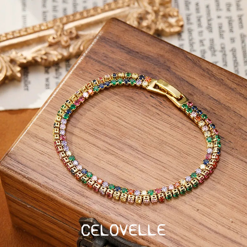 Solene Reverie Crystal Multicolor Chain Bracelet product image 5