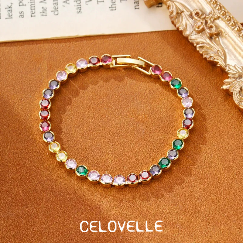 Solene Reverie Crystal Multicolor Chain Bracelet product image 6