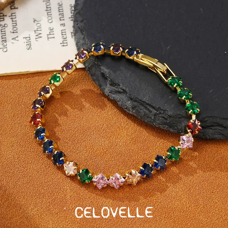 Solene Reverie Crystal Multicolor Chain Bracelet product image 7