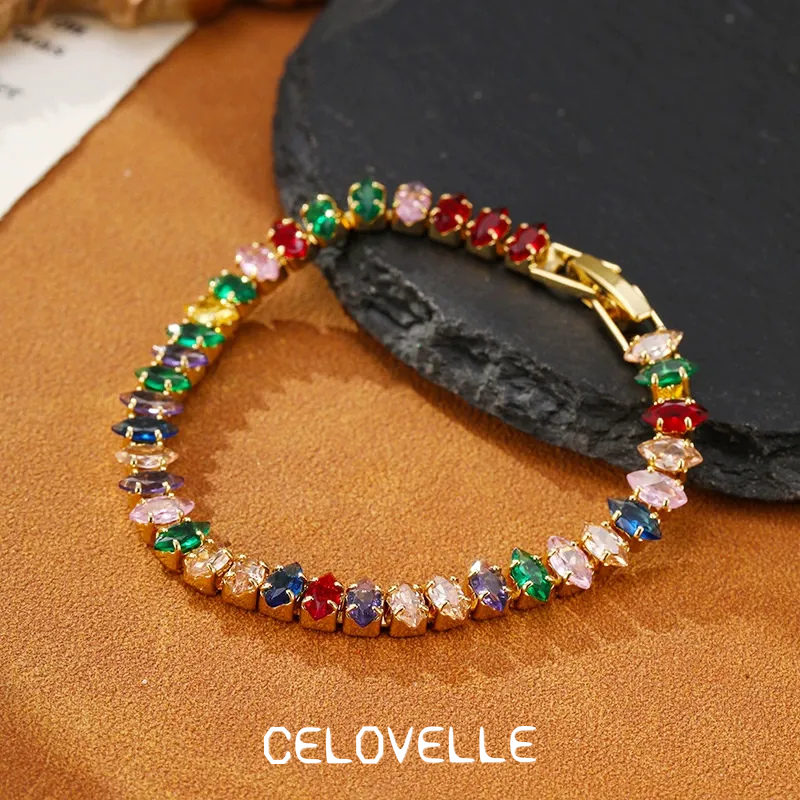 Solene Reverie Crystal Multicolor Chain Bracelet product image 9