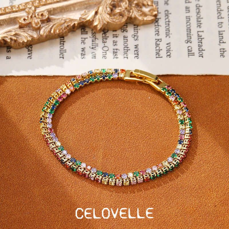 Solene Reverie Crystal Multicolor Chain Bracelet product image 12