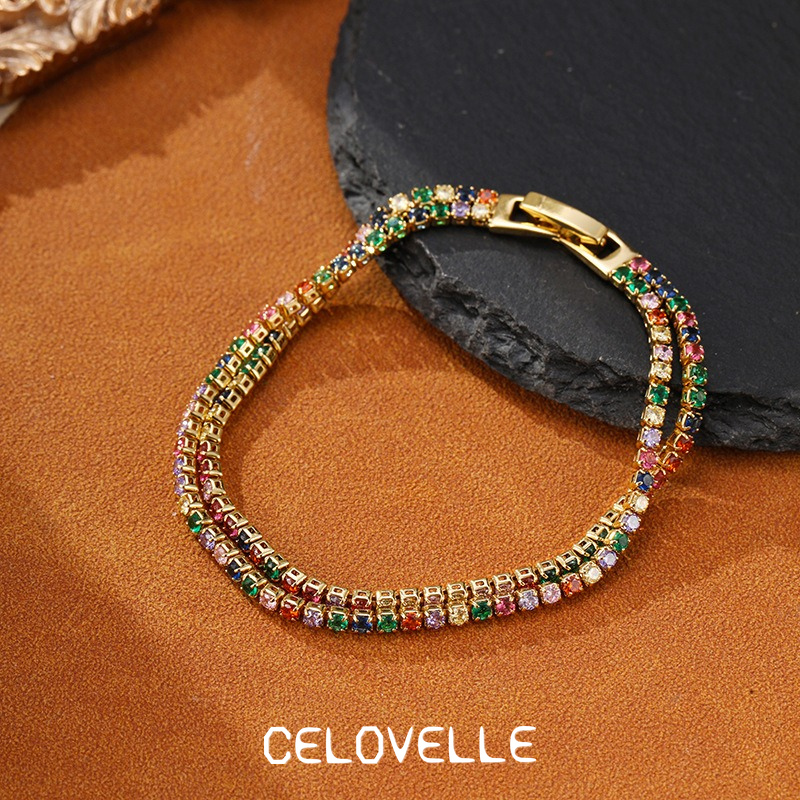 Solene Reverie Crystal Multicolor Chain Bracelet product image 13