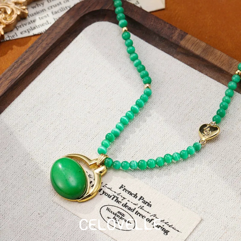 Vesper Halo Cat-Eye Pendant Necklace product image 1