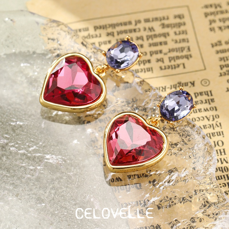 Cressida Muse Heart Crystal Stud Earrings product image 4