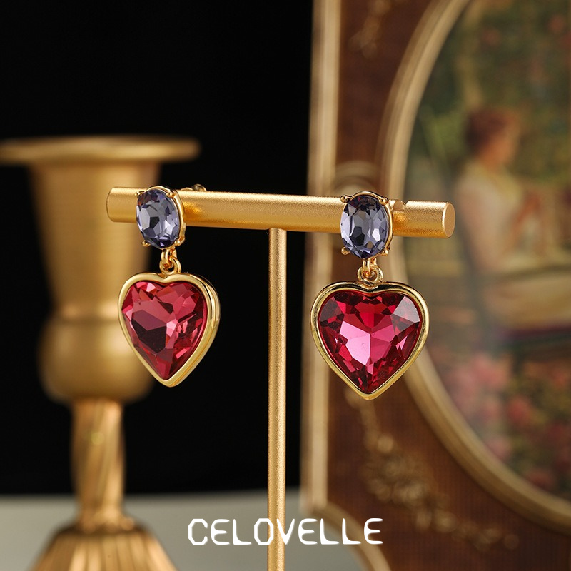 Cressida Muse Heart Crystal Stud Earrings product image 7