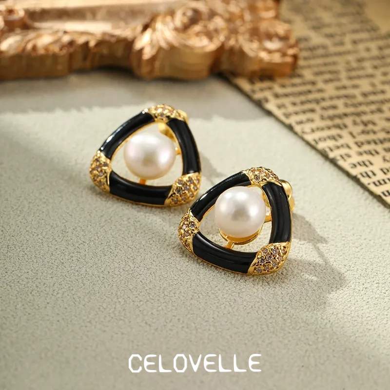 Sabine Bloom Pearl Enamel Stud Earrings product image 2