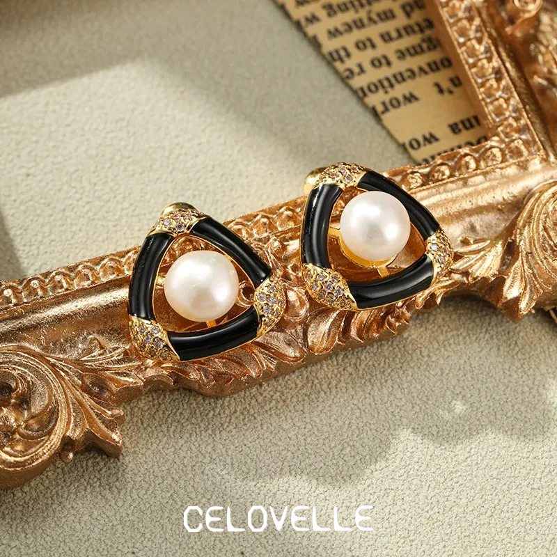 Sabine Bloom Pearl Enamel Stud Earrings product image 3