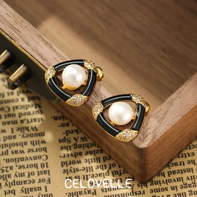 Sabine Bloom Pearl Enamel Stud Earrings product image 4