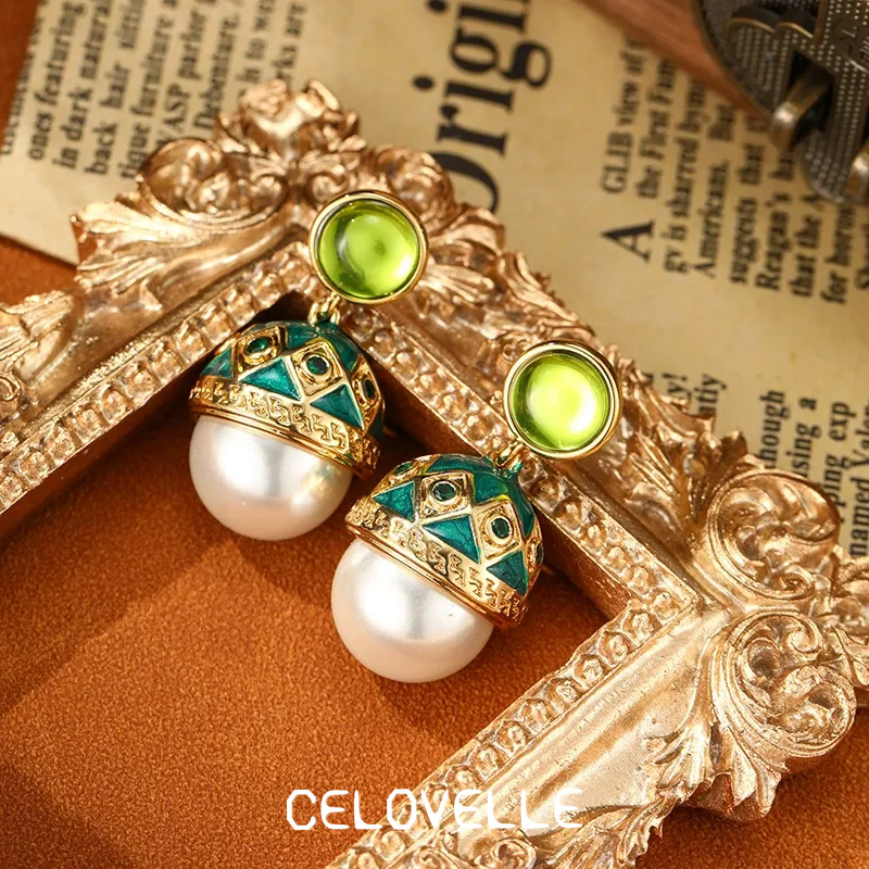 Thalia Nocturne Pearl Enamel Drop Earrings product image 1