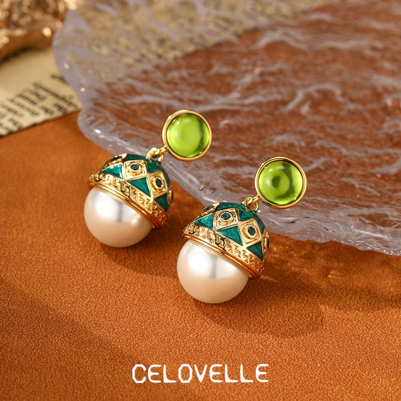 Thalia Nocturne Pearl Enamel Drop Earrings product image 3
