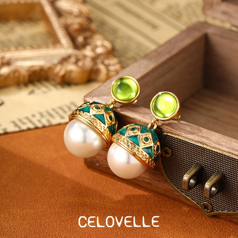 Thalia Nocturne Pearl Enamel Drop Earrings product image 4