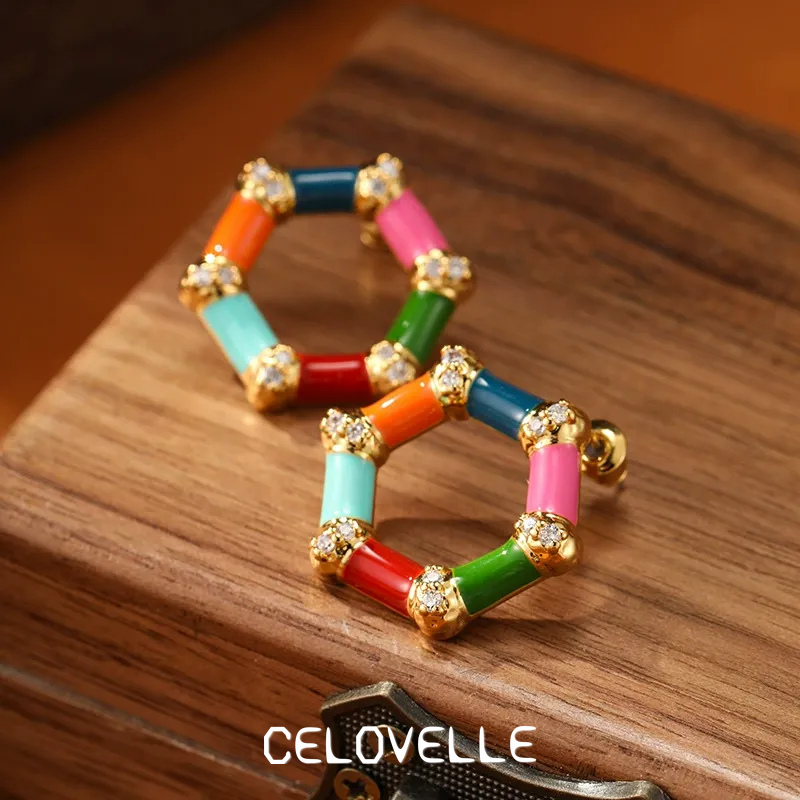 Amara Muse Geometric Enamel Drop Earrings product image 1