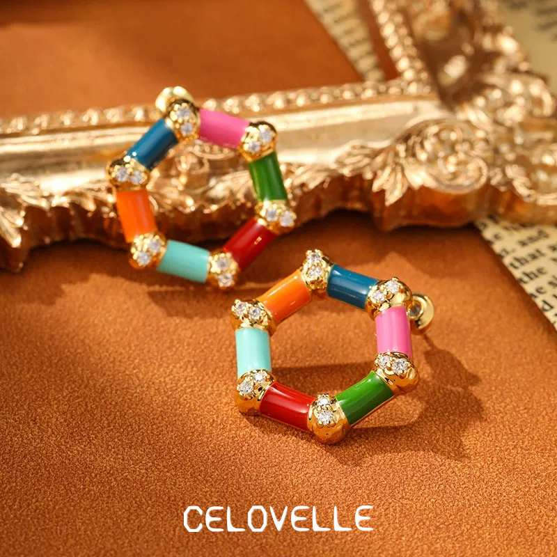 Amara Muse Geometric Enamel Drop Earrings product image 2