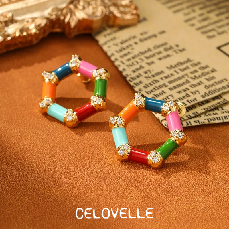 Amara Muse Geometric Enamel Drop Earrings product image 3