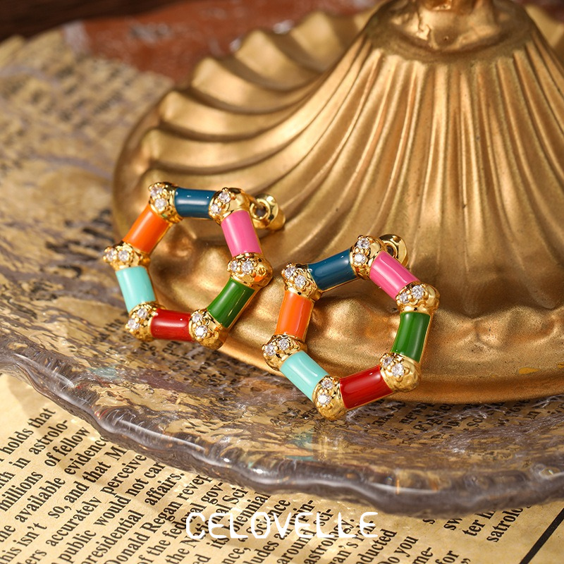 Amara Muse Geometric Enamel Drop Earrings product image 4