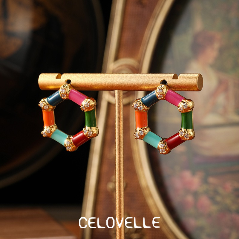 Amara Muse Geometric Enamel Drop Earrings product image 5