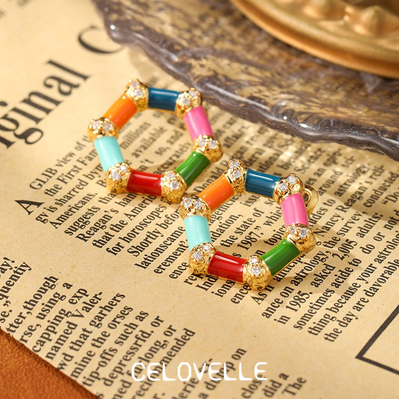 Amara Muse Geometric Enamel Drop Earrings product image 6