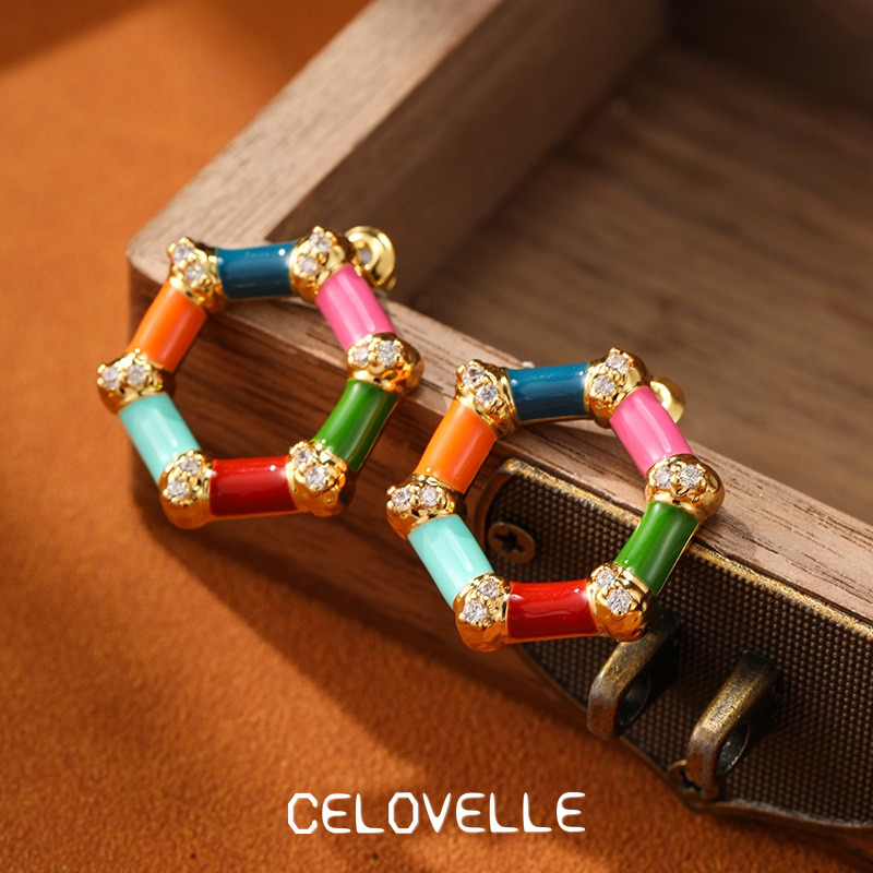 Amara Muse Geometric Enamel Drop Earrings product image 7