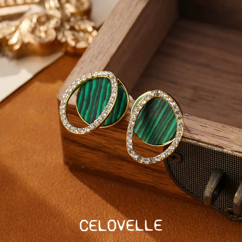 Estelle Gleam Malachite-Tone Stud Earrings product image 1